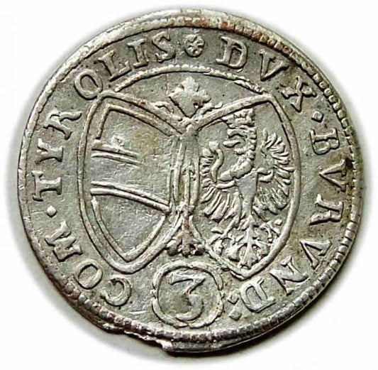 3 krajcary 1647 Ferdynand Karol Austria Tyrol Hall