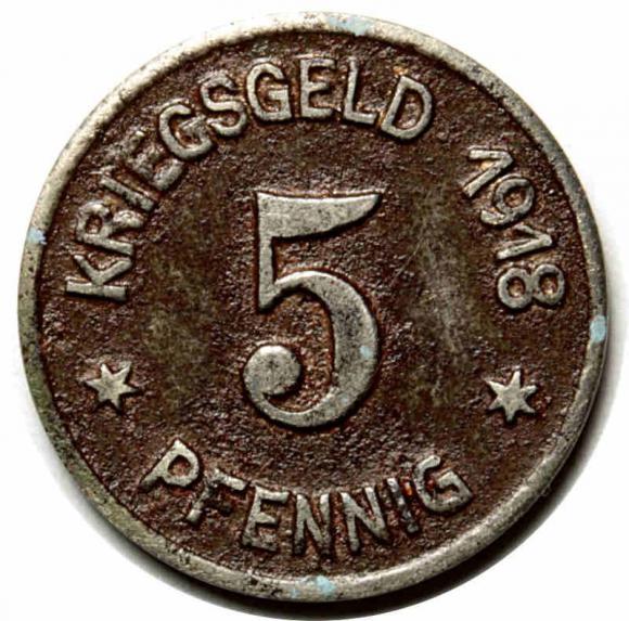 5 fenigów 1918 Wodzisław Śląski / Loslau