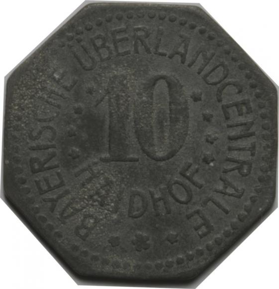 10 fenigów Bayeriche Uberlandcentrale Haidhof