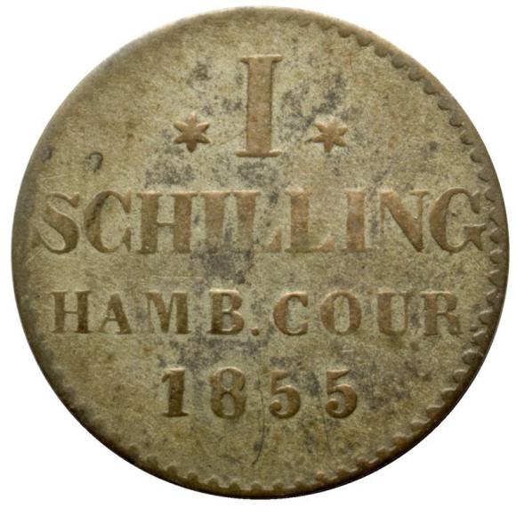 1 schilling 1855 Hamburg