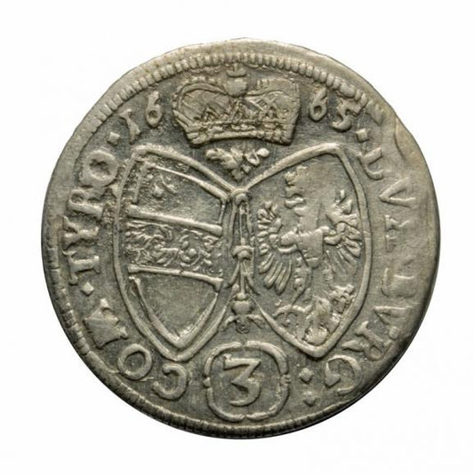 3 krajcary 1665 Zygmunt Franciszek Austria Tyrol Hall