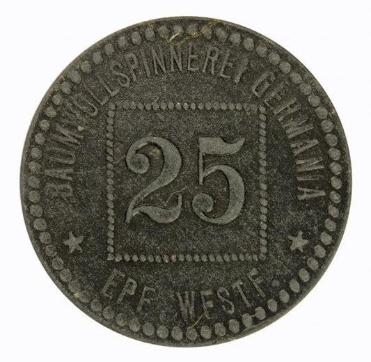 25 fenigów Epe Przędzalnia Bawełny Germania