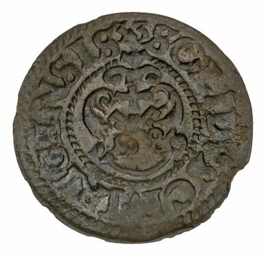 Szeląg 1633 Gustaw II Adolf Ryga