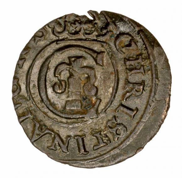 Szeląg 1645 Krystyna Waza Liwonia