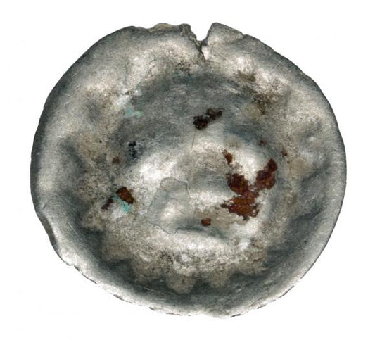 Brakteat hełm z pióropuszem i szarfą Fryderyk II Żelazny Niemcy Brandenburgia Frankfurt