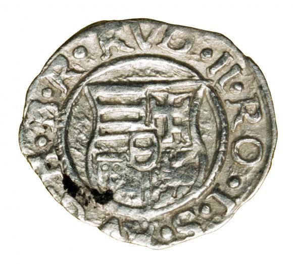 Denar 1580 Rudolf II Habsburg Węgry Kremnica