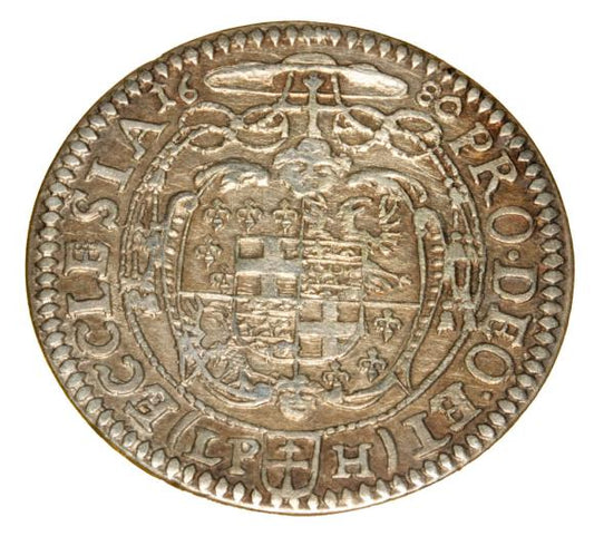 6 krajcarów 1680 Fryderyk Heski Księstwo Nyskie Biskupów Wrocławskich Nysa