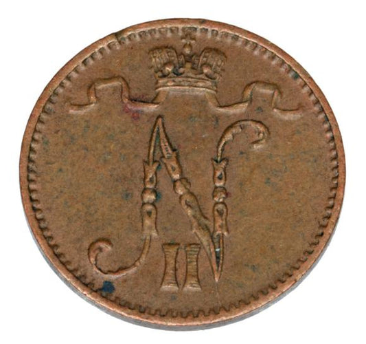 1 penni 1914 Mikołaj II Romanow Finlandia okupacja rosyjska Helsinki