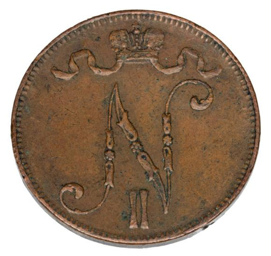 5 pennia 1912 Mikołaj II Romanow Finlandia okupacja rosyjska Helsinki