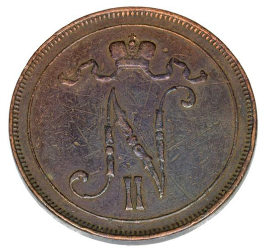 10 pennia 1905 Mikołaj II Romanow Finlandia okupacja rosyjska Helsinki
