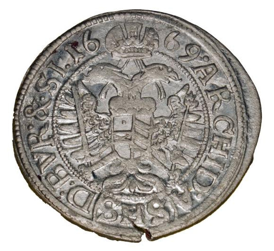 3 krajcary 1669 Leopold I Habsburg Wrocław