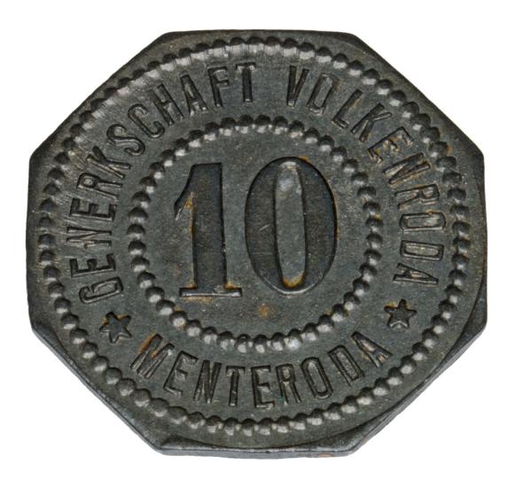 10 fenigów Menteroda Gewerkschaft Volkenroda Menteroda