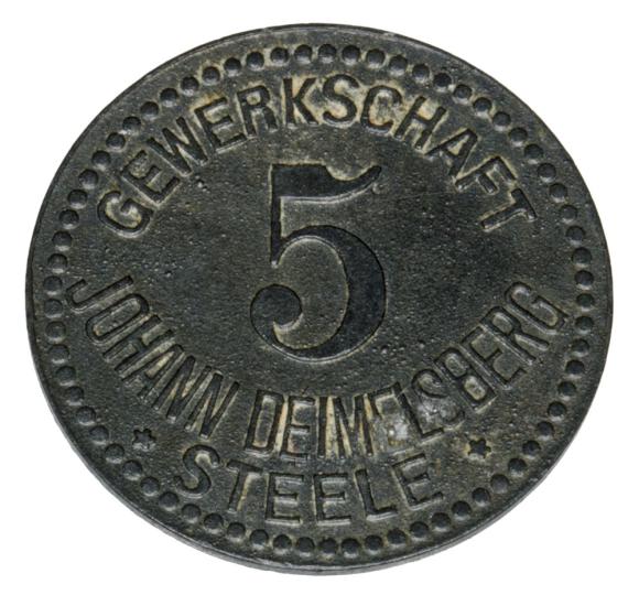 5 fenigów Steele Essen obóz jeniecki kopalnia węgla Johann Deimelsberg Steele Essen