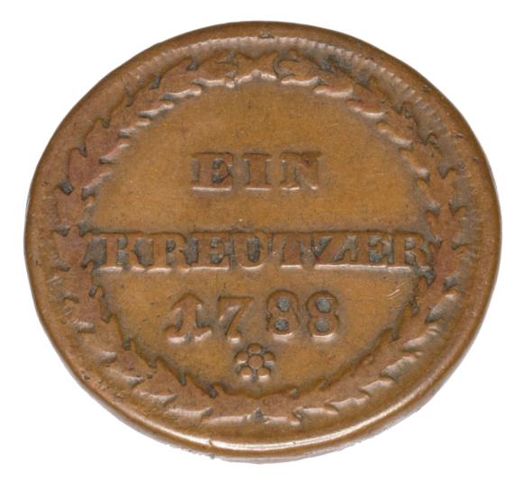 1 krajcar 1788 Karol II August Palatynat Dwóch Mostów Zweibrucken