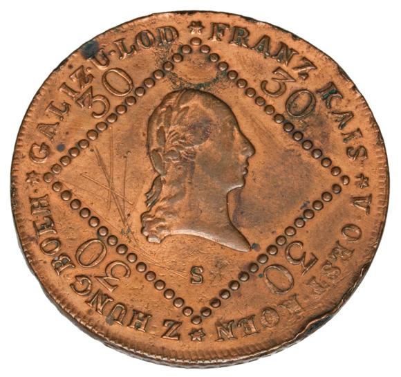 30 krajcarów 1807 Franciszek II Habsburg Austria Smolnik