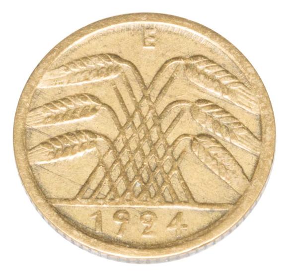 5 reichspfennig 1924 Niemcy Muldenhutten E