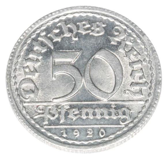 50 fenigów 1920 Niemcy Muldenhutten E