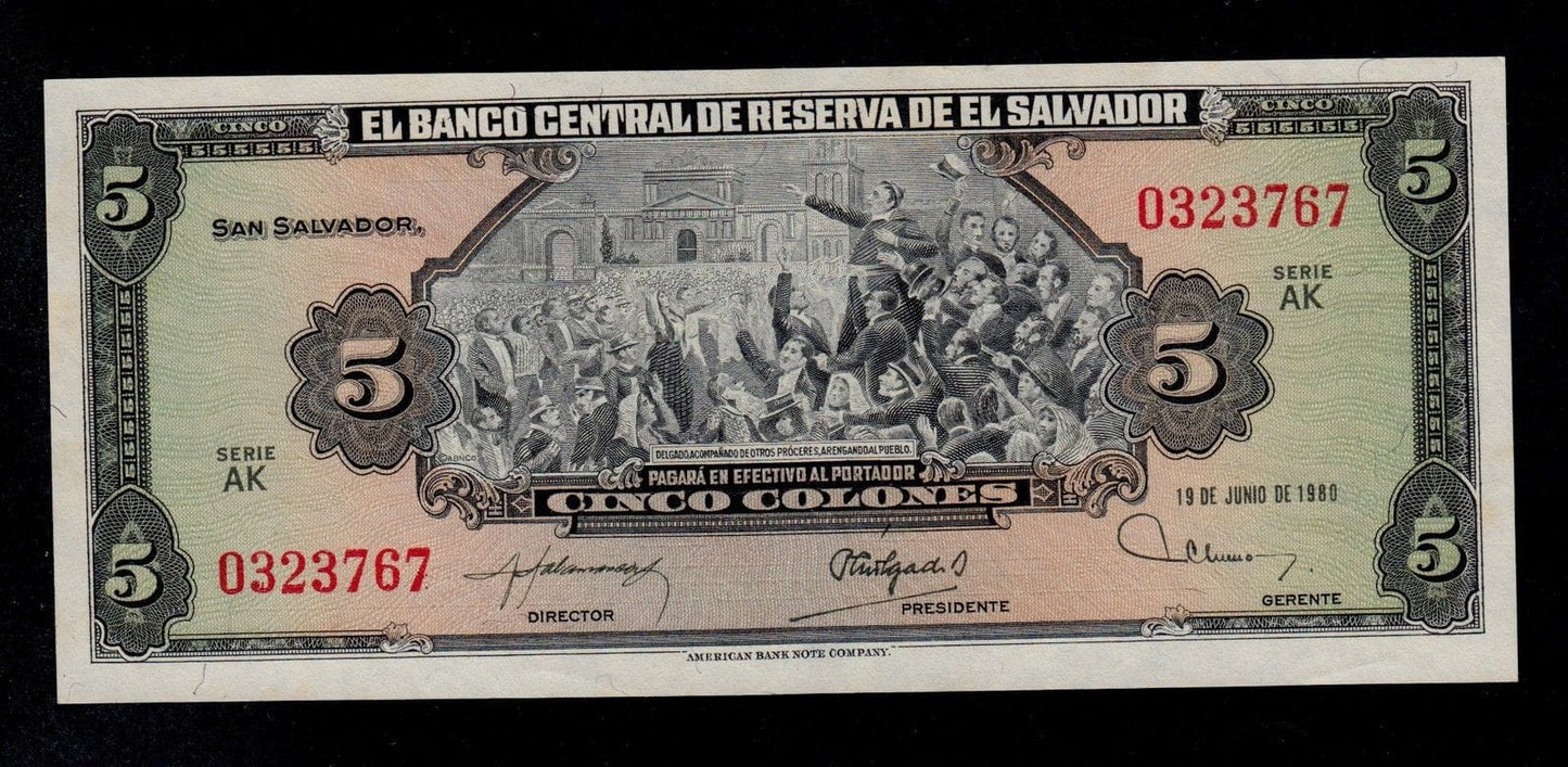 Salwador 5 colon 1980 P-132a