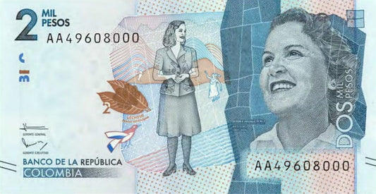 Kolumbia 2000 peso D. Arango Ptaki 2015 P-458a