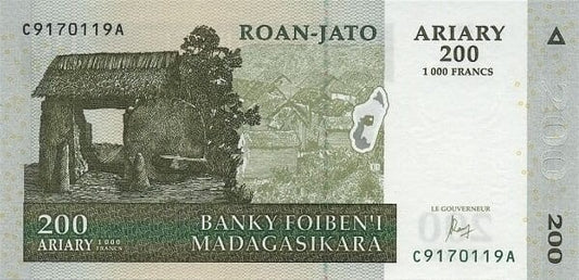 Madagaskar 200 ariary Aloalo 2004/2016 P-87c