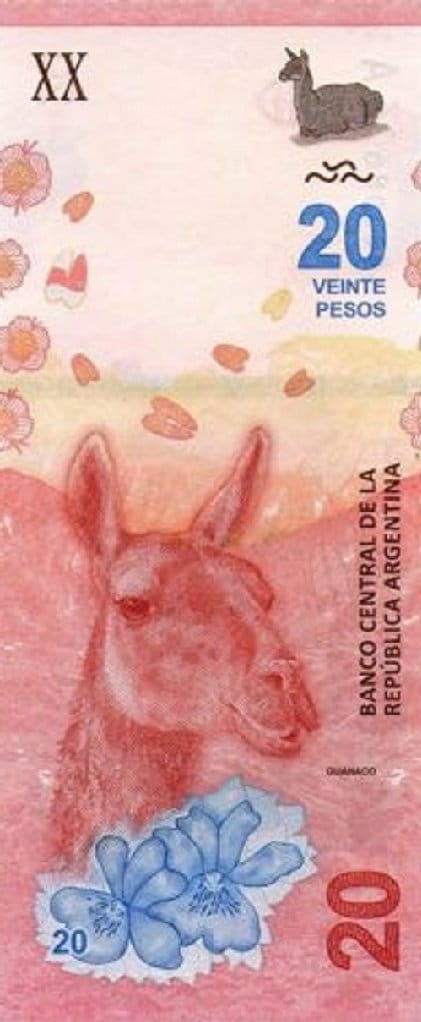 Argentyna 20 peso Gwanako andyjskie 2017 P-361a
