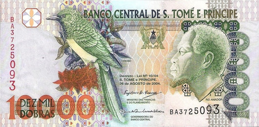 Wyspy Św. Tomasza 10 000 dobras Ptaszek 2004 P-66c