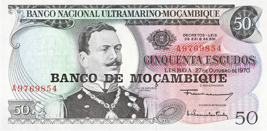 Mozambik 50 escudos Joao Coutinho 1976 P-116