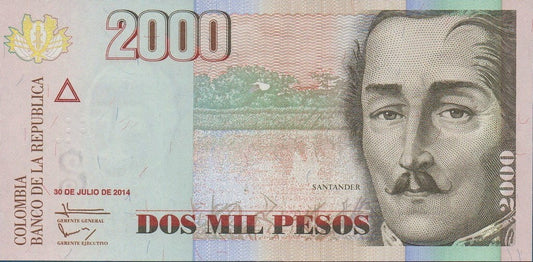 Kolumbia 2000 peso Santander 2014 P-457y