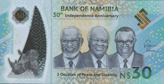 Namibia 30 dolarów 30.rocz. niepodległości 2020 P-18a