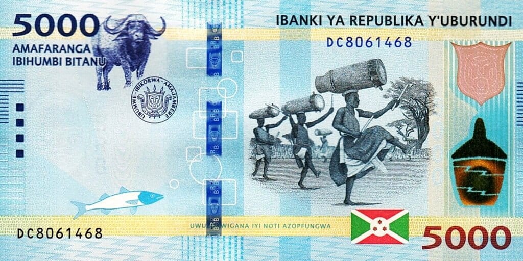 Burundi 5000 franków Bawół 2018 P-53b