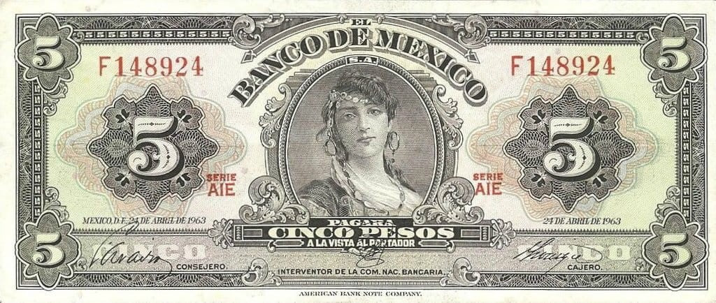 Meksyk 5 Peso Monument niepodległości 1963 P-60h