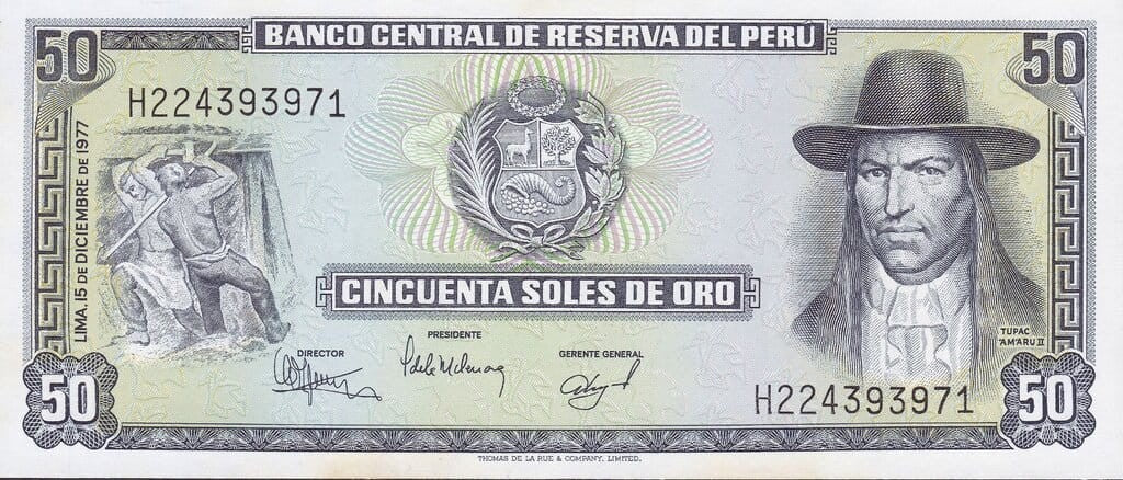Peru 50 soles Tupac Amaru 1977 P-113a