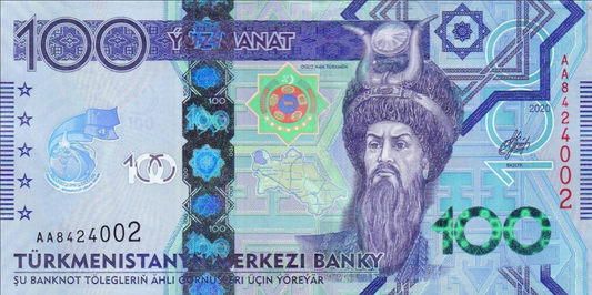 Turkmenistan 100 manat Neutralność 2020 P-47a