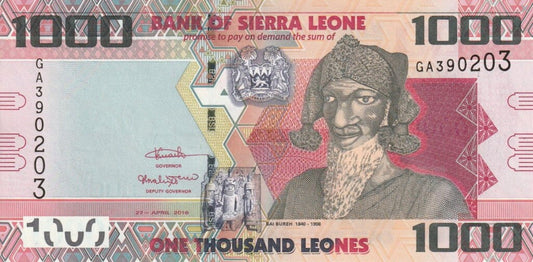 Sierra Leone 1000 leones Bai Bureh 2016 P-30c