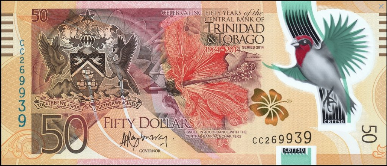 Trynidad i Tobago 50$ Ptak 2014 P-54