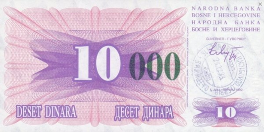 Bośnia i Hercegowina 10 000 dinarów 1993 P-53g