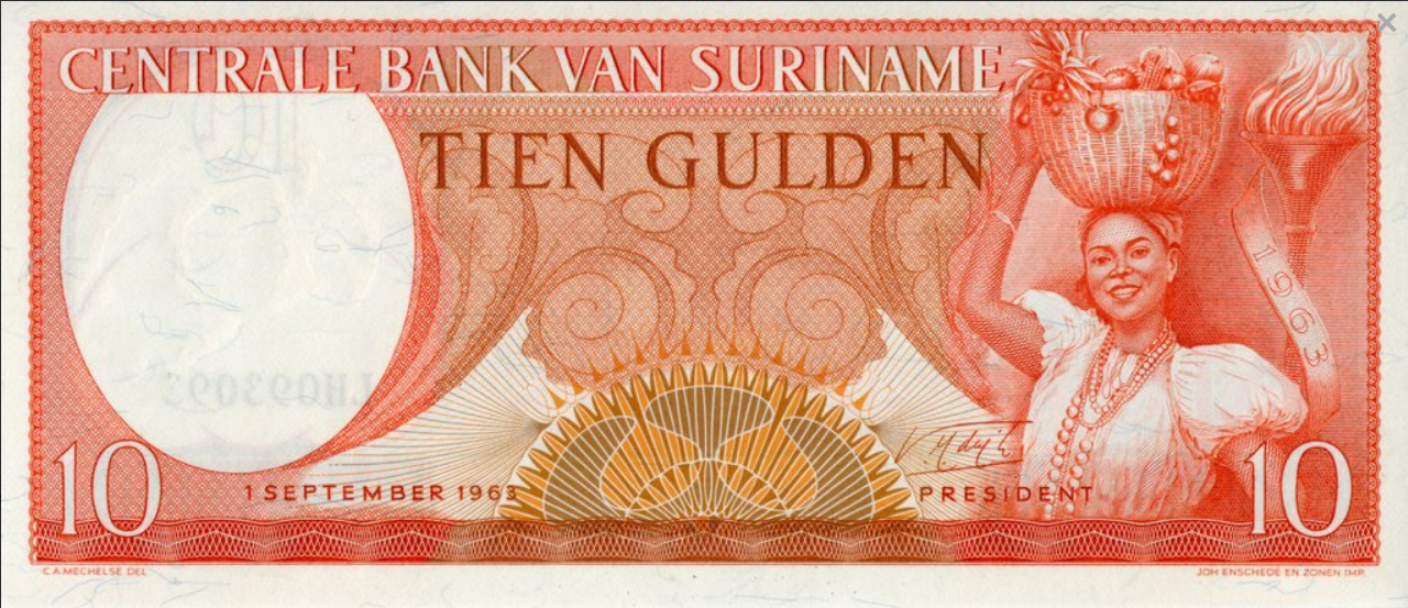 Surinam 10 guldenów Kobieta 1963 P-121