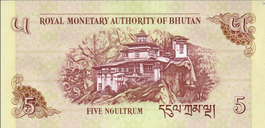 Bhutan 5 ngultrum Pałac Takstang 2011 P-28b