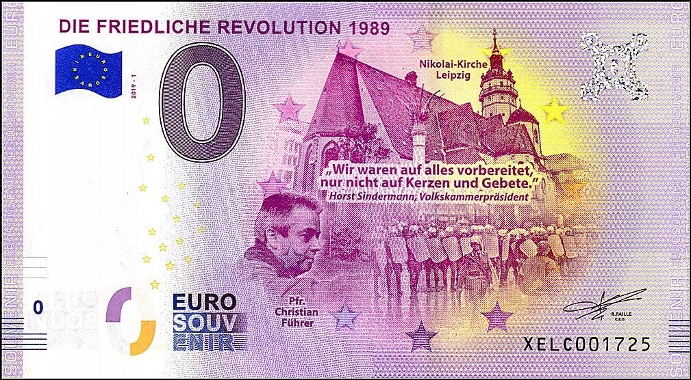 UE 0 euro Die friedliche Revolution 1989 2019.1