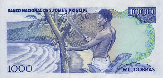 Wyspy Świętego Tomasza 1000 dobras Banany 1989 P-62