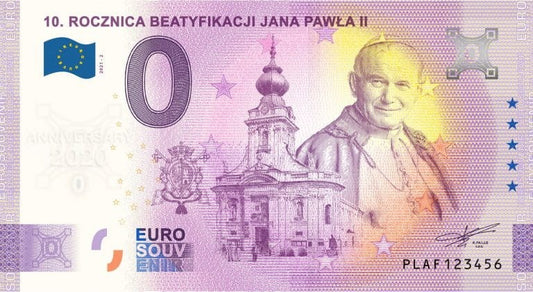 0 euro Polska 10r Beat. Jana Pawła II 2021.1 Anniv