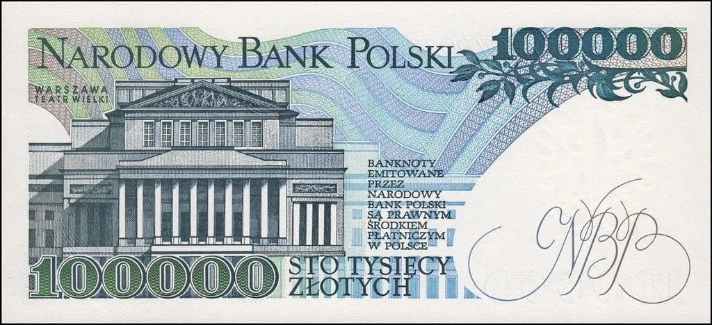 PRL 100000 zł Stanisław Moniuszko 1990 P-154a  BA