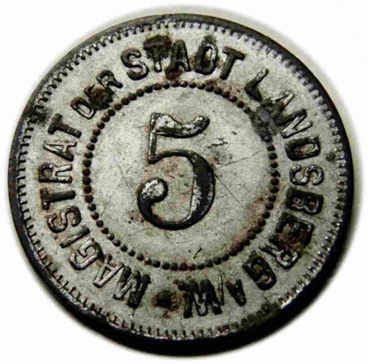 5 fenigów Gorzów Wielkopolski Landsberg a. Warthe