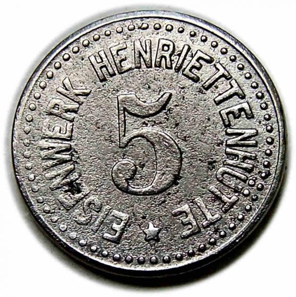 5 fenigów Huta Henrietta Henriettenhutte Przemków Primkenau