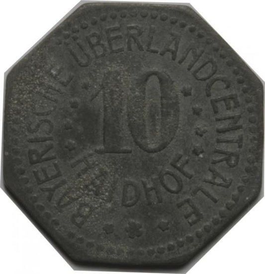 10 fenigów Bayeriche Uberlandcentrale Haidhof