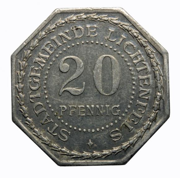 20 fenigów Lichtenfels Bawaria Wieża Miejska