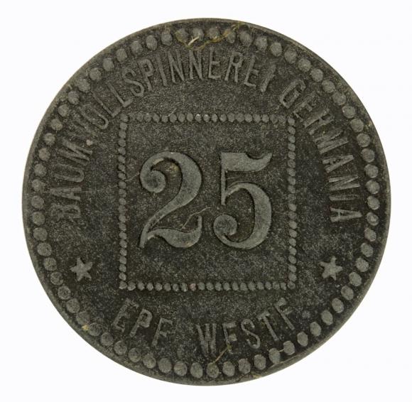 25 fenigów Epe Przędzalnia Bawełny Germania