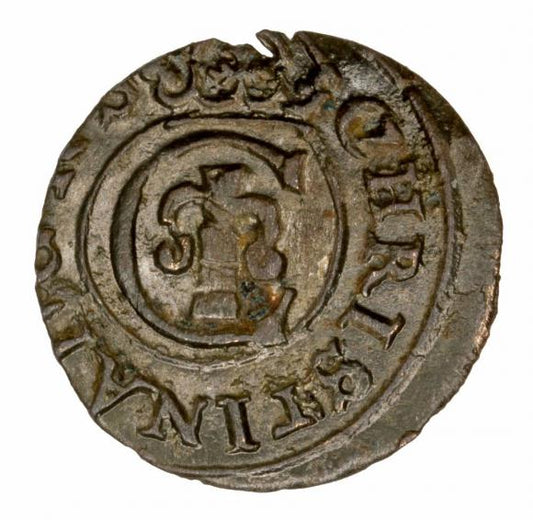 Szeląg 1645 Krystyna Waza Liwonia