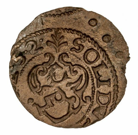 Szeląg 1652 Krystyna Waza Liwonia