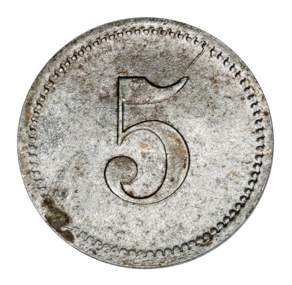 5 fenigów Teterow Meklemburgia Schwerin